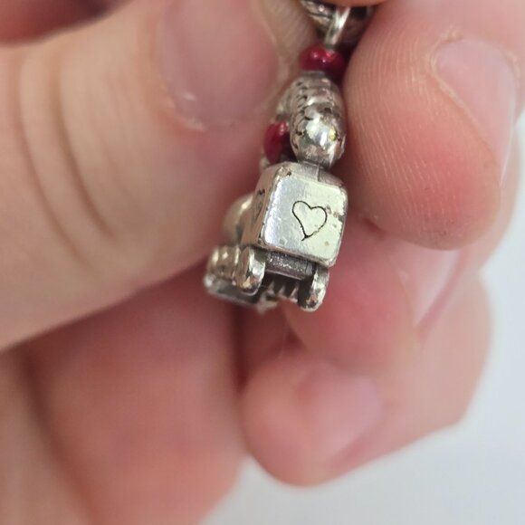 Brighton Tennessee Train Charm Dangle Chattanooga Heart Red Silver Tone - Picture 5 of 6